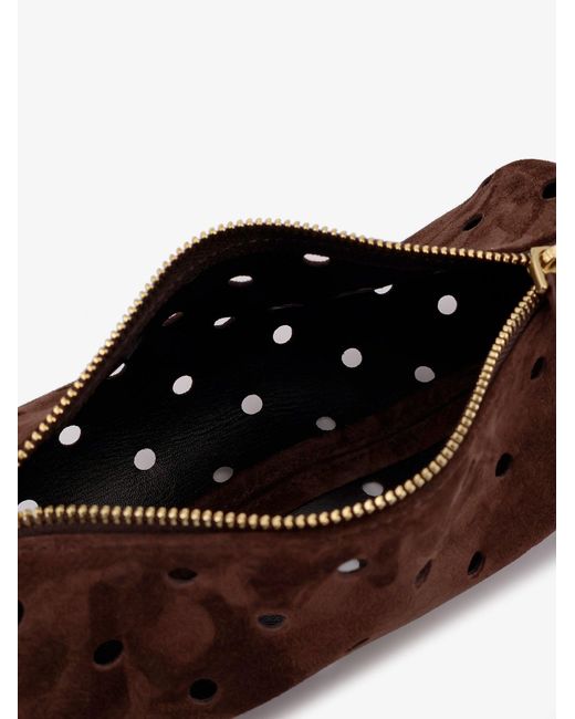 MANU Atelier Brown Mini Cylinder Suede Crossbody Bag