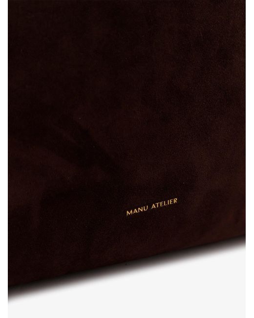 MANU Atelier Brown Suede Tote Du Jour Shoulder Bag