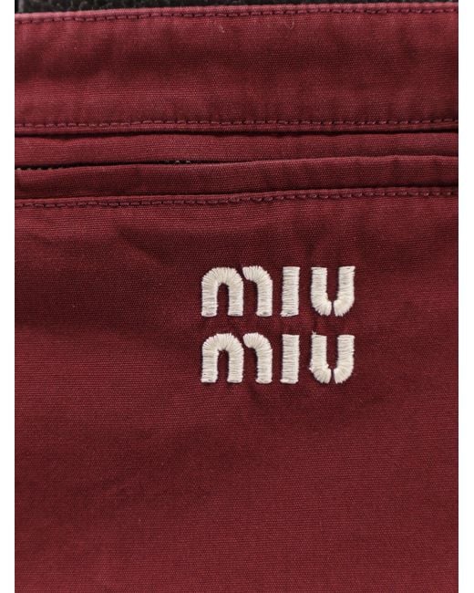 Miu Miu Red Cotton Mini Skirt