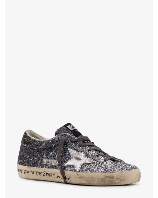 Sneakers Low-Top Super-Star Classic With List Con Paillettes di Golden Goose Deluxe Brand in White