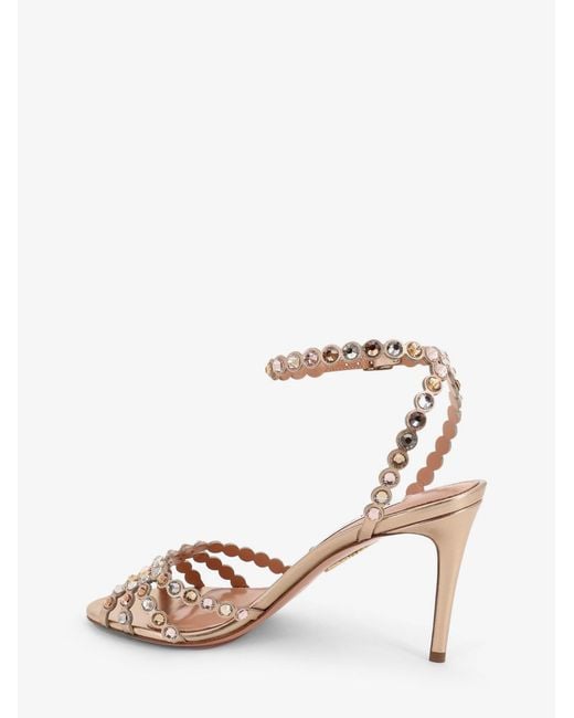 Aquazzura White Tequila Sandals With Crystal Detail