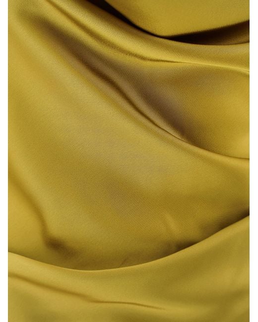 ACTUALEE Metallic Satin Long Dress