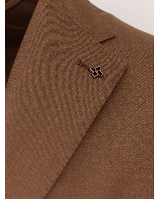 Tagliatore Brown Single-Breasted Virgin Wool Suit for men
