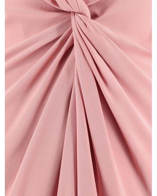 Max Mara Pink V-neck Sleeveless Closure With Zip Long Dresses