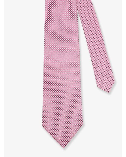 NUGNES 1920 Pink Silk Tie for men