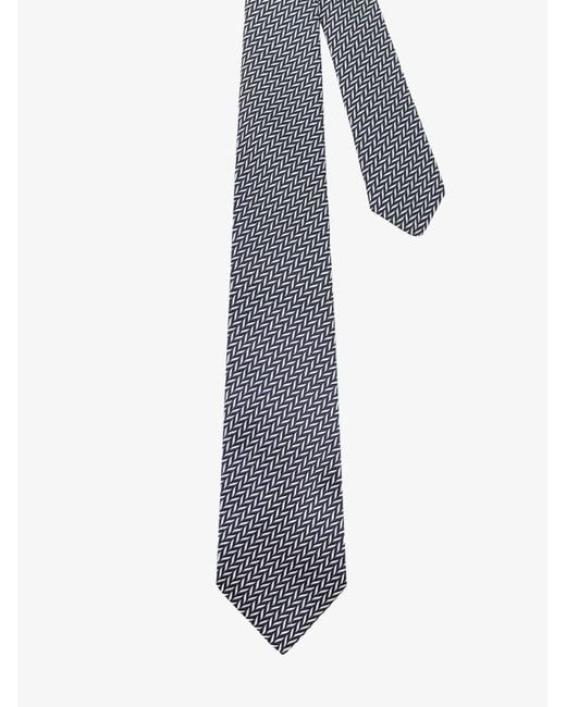 Kiton Gray Silk Tie for men