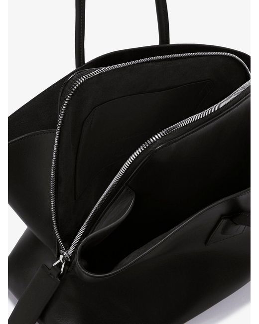 The Attico Black La Passeggiata Medium Leather Shoulder Bag