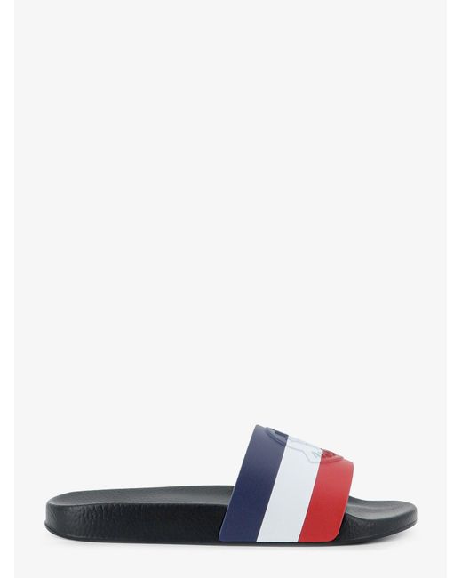 Moncler White Basile Rubber Sandals With Front Logo Patch for men