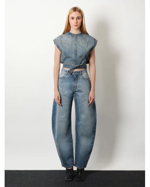 Alaïa Blue Faded Denim Jeans