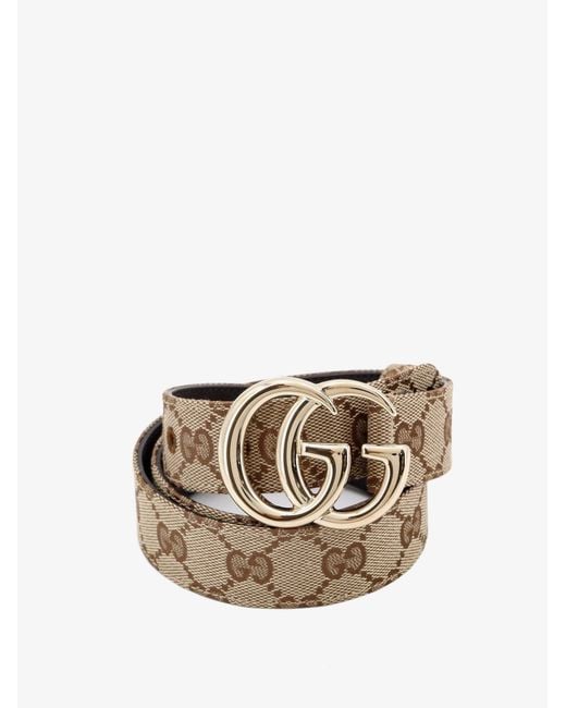 Gucci Natural Gg Marmont Coated Canvas Belt