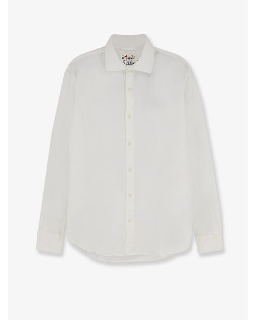 Mc2 Saint Barth White Shirt With Embroidered Logo for men