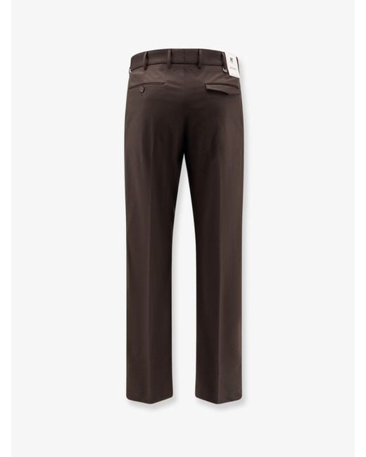 PT Torino Brown Michael Reworked Stretch Wool Trousers for men