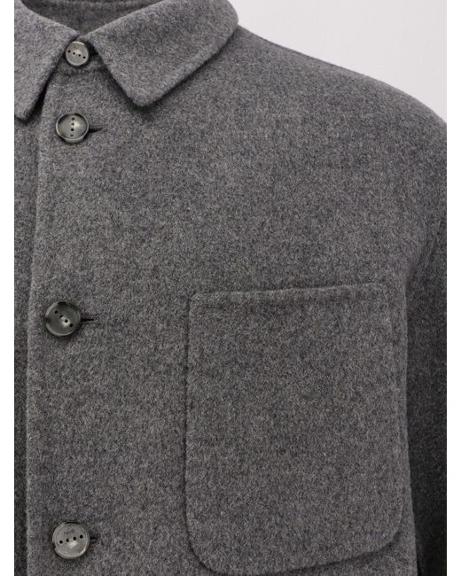 Hevò Gray Bari Wool Coat for men
