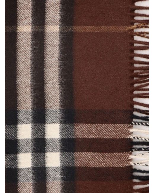 Burberry Brown Giant Check Cashmere Scarf