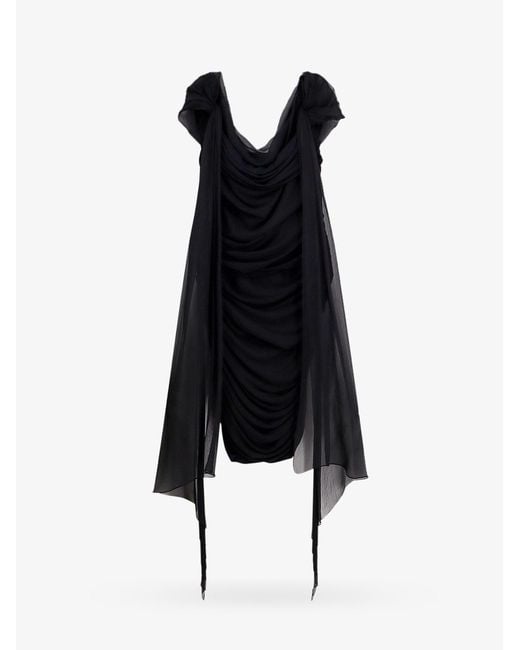Givenchy Blue Stretch Viscose Dress With Drapery
