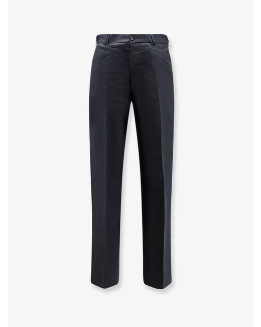 PT Torino Blue Michael Reworked Linen And Cotton Trousers for men