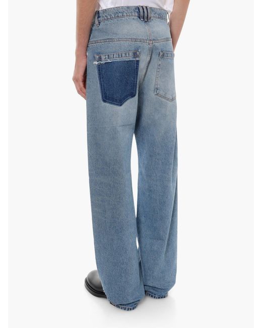 Balmain Blue Cotton Jeans for men