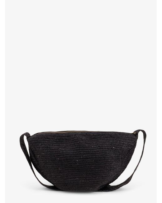 IBELIV Black Raffia Clip Crossbody Bag