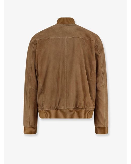 DFOUR® Brown Suede Jacket for men