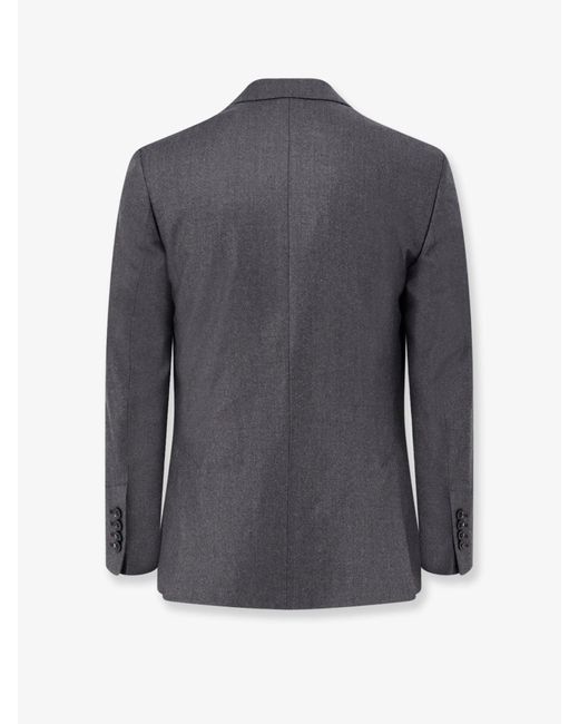 AMI Black Double-Breasted Virgin Wool Blazer for men