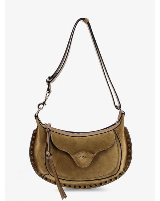 Isabel Marant Metallic Oskan Moon Suede Shoulder Bag