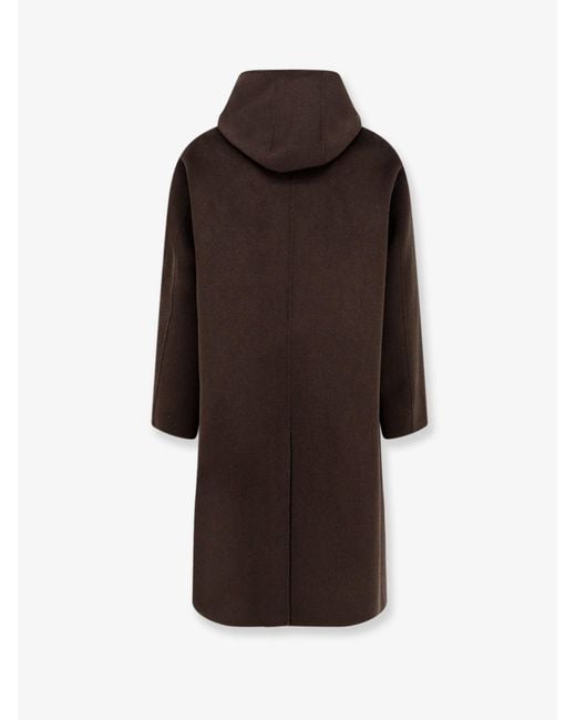 Amaranto Brown Wool And Cashmere Coat for men