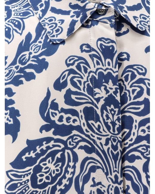 Abito Chemisier Lungo Camelia di Max Mara in Blue