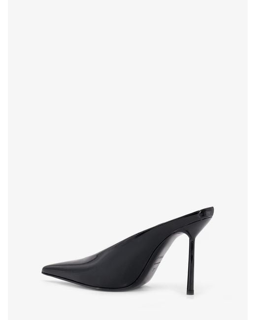 Le Silla Black Clivage 100 Patent Leather Sabot