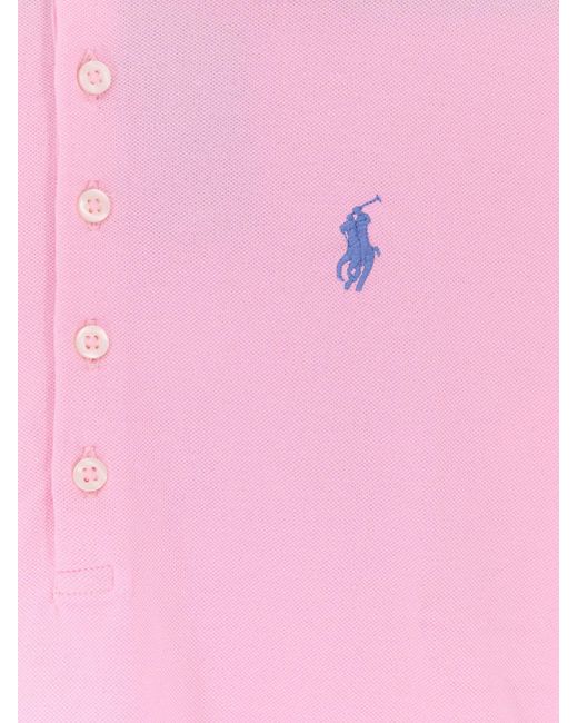 Polo Ralph Lauren Pink Cotton Blend Polo With Embroidered Logo