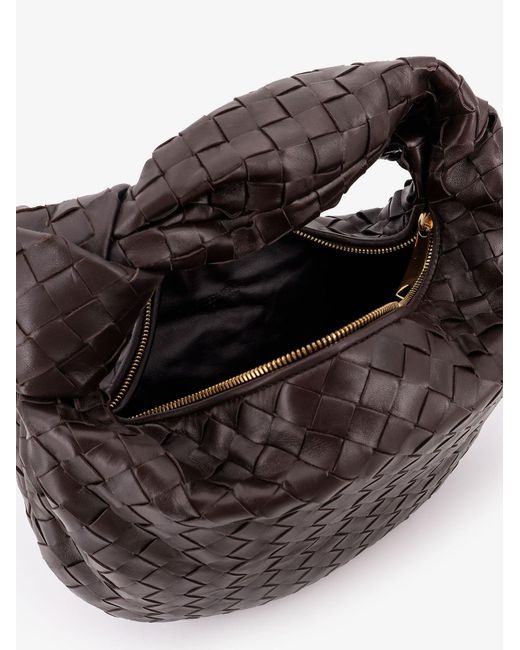 Bottega Veneta Black Jodie Small Leather Handbag With Intrecciato Motif