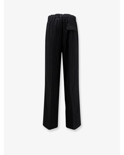 Semicouture Black Virgin Wool And Viscose Trousers