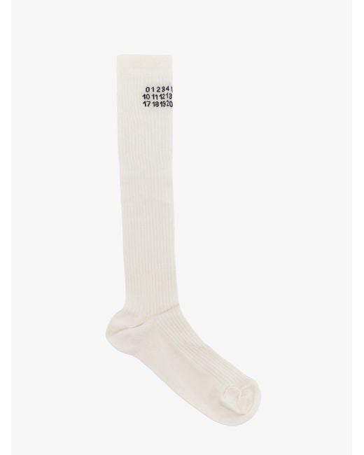 MM6 by Maison Margiela White Cotton Blend Socks