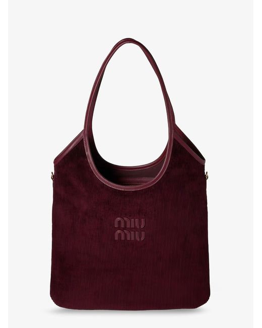 Miu Miu Purple Ivy Corduroy Shoulder Bag