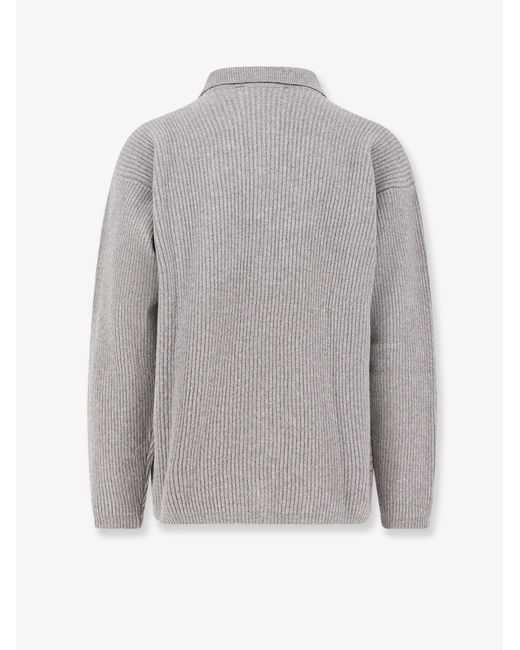 Amaranto Gray Wool And Cashmere Cardigan for men