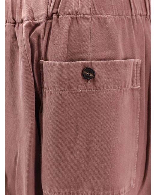 パンツ DRIES VAN NOTEN Pila cupro and cotton trousers Marrone Dries Van Noten Pila Cupro And Cotton Trousers in Purple | Lyst