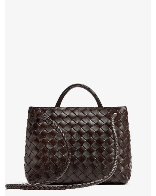 Bottega Veneta Black Andiamo Small Leather Shoulder Bag With Intrecciato Motif
