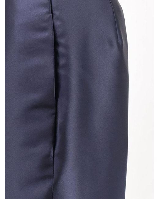 Alberta Ferretti Blue Mikado Trousers