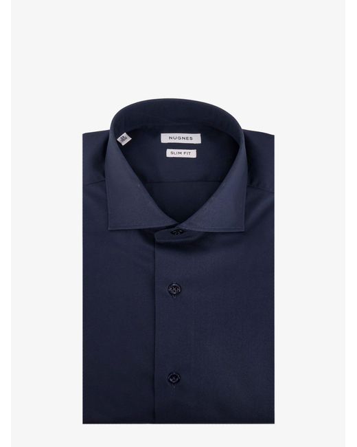NUGNES 1920 Blue Cotton Shirt for men