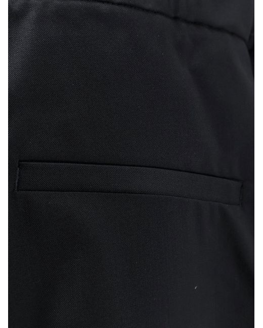 Seven Gauge Black Wool Trousers for men