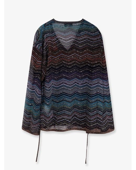 Missoni Blue Viscose And Metallic Fiber Sweater