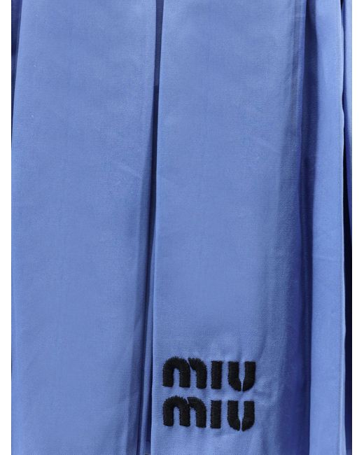 ミニスカート MIU MIU Cotton mini skirt with high cashmere and cotton band Miu Miu Cotton Mini Skirt With High Cashmere And Cotton Band