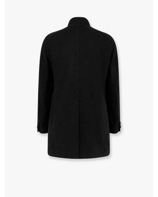 Tagliatore Black Virgin Wool And Cashmere Coat for men