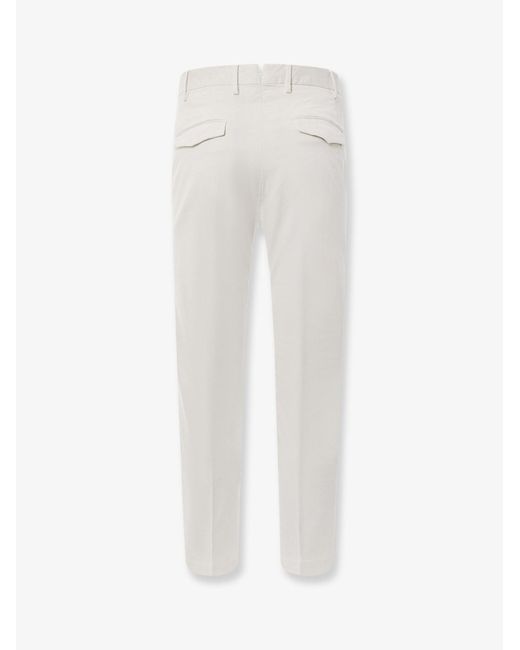 PT Torino White Style Stretch Cotton Master Fit Trousers for men