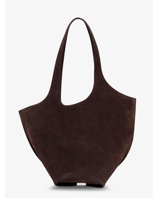 The Attico Brown La Scoop Suede Shoulder Bag