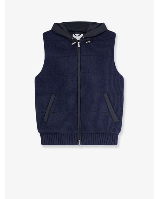 Gran Sasso Blue Sleeveless Virgin Wool Jacket for men