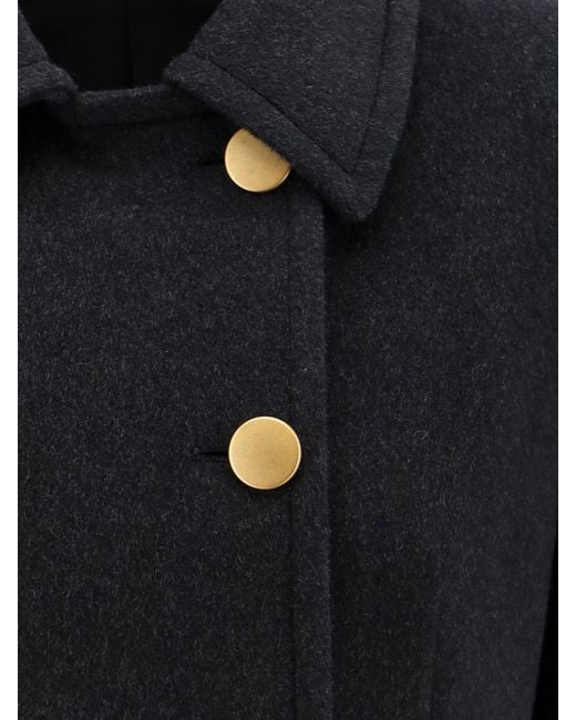 Tagliatore Black Hennie Virgin Wool And Cashmere Coat