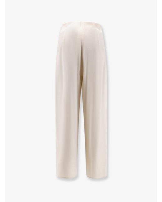 Max Mara White Mxppalude Silk Trousers