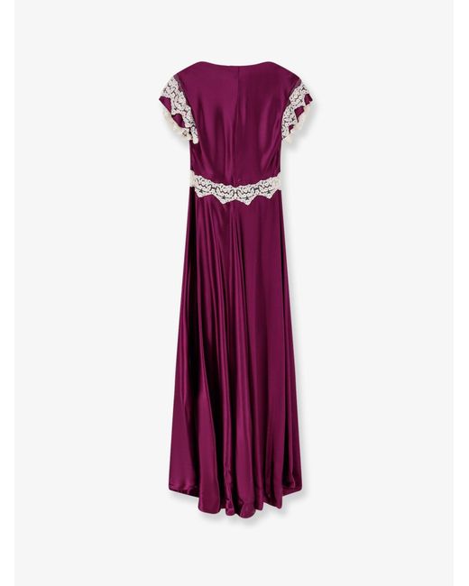 Alberta Ferretti Purple Viscose Long Dress