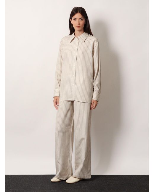 Rohe Natural Silk Striped Trousers