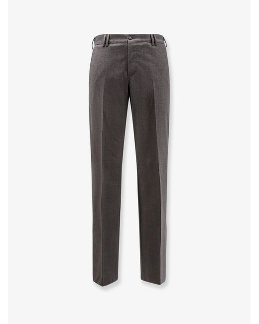 PT Torino Gray Michael Reworked Stretch Wool Trousers for men